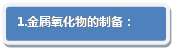 流程图: 可选历程: 1.金属氧化物的制备：

